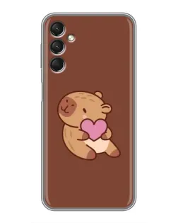 Чехол для Samsung Galaxy A24 с картинкой «Капибара с сердцем»