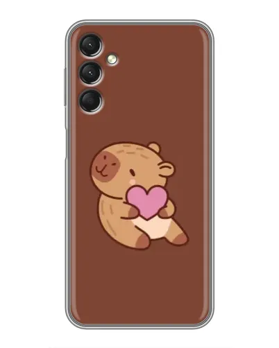 Чехол для Samsung Galaxy A24 с картинкой «Капибара с сердцем»
