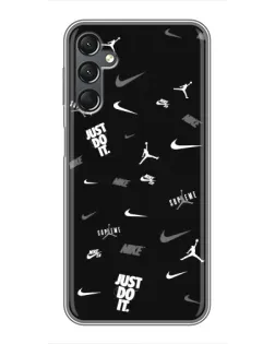 Чехол для Samsung Galaxy A25 (A256) с картинкой «Nike Black Pattern»