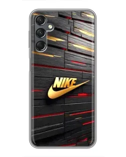 Чехол для Samsung Galaxy A25 (A256) с картинкой «Золотой Nike на металле»