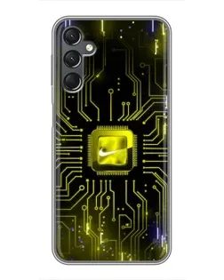 Чехол для Samsung Galaxy A25 (A256) с картинкой «Nike — золотая искра»