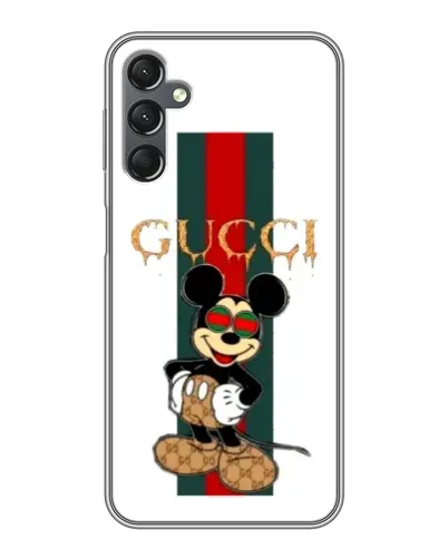 Чехол для Samsung Galaxy A25 (A256) с картинкой «Микки Маус Gucci — полосы»