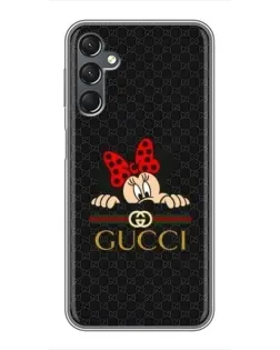 Чехол для Samsung Galaxy A25 (A256) с картинкой «Минни Маус Gucci — черный»