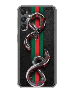 Чехол для Samsung Galaxy A25 (A256) с картинкой «Gucci — змея на полосе»