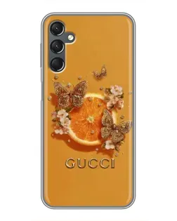 Чехол для Samsung Galaxy A25 (A256) с картинкой «Gucci — золотые бабочки»