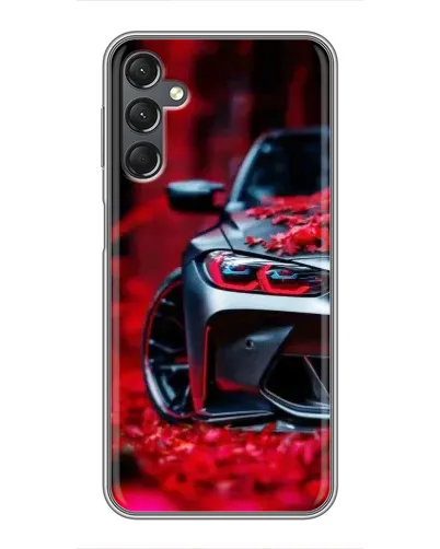 Чехол для Samsung Galaxy A25 (A256) с картинкой «Спортивная BMW и цветы»