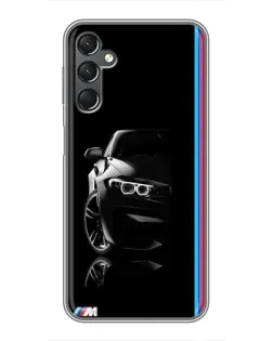 Чехол для Samsung Galaxy A25 (A256) с картинкой «Силуэт BMW в темноте»