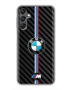 Чехол для Samsung Galaxy A25 (A256) с картинкой «Эмблема BMW и карбон»