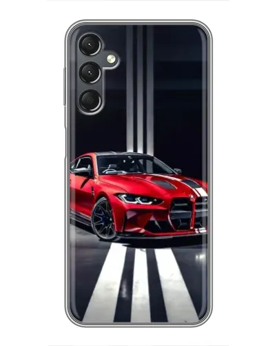 Чехол для Samsung Galaxy A25 (A256) с картинкой «Красная BMW на дороге»