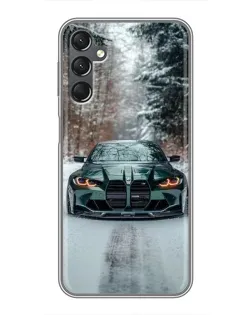 Чехол для Samsung Galaxy A25 (A256) с картинкой «BMW в зимнем лесу»