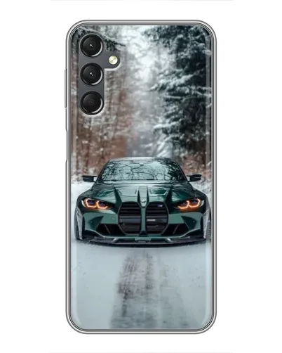 Чехол для Samsung Galaxy A25 (A256) с картинкой «BMW в зимнем лесу»