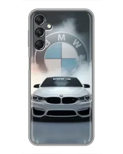 Чехол для Samsung Galaxy A25 (A256) с картинкой «BMW в белом дыму»