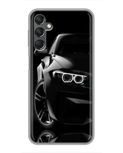 Чехол для Samsung Galaxy A25 (A256) с картинкой «Черная BMW — профиль»