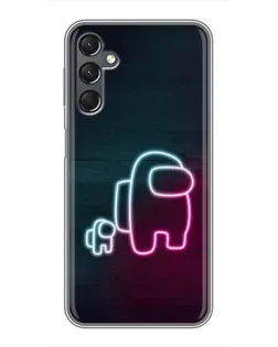 Чехол для Samsung Galaxy A25 (A256) с картинкой «Among Us неон-арт»