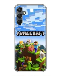 Чехол для Samsung Galaxy A25 (A256) с картинкой «Minecraft классический мир»