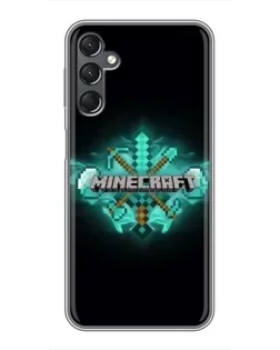 Чехол для Samsung Galaxy A25 (A256) с картинкой «Minecraft Diamond лого»