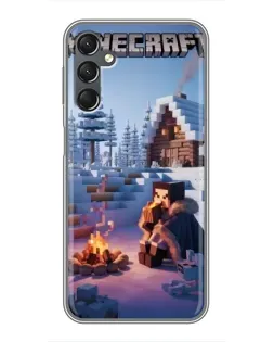 Чехол для Samsung Galaxy A25 (A256) с картинкой «Зимний Minecraft»
