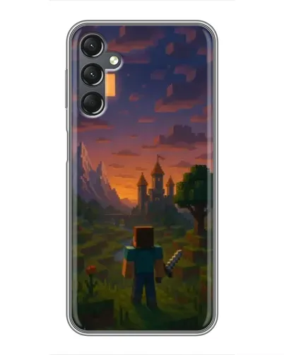 Чехол для Samsung Galaxy A25 (A256) с картинкой «Стив у башни»
