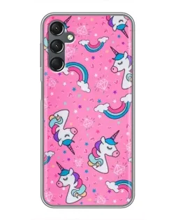Чехол для Samsung Galaxy A25 (A256) с картинкой «Unicorn паттерн розовый»