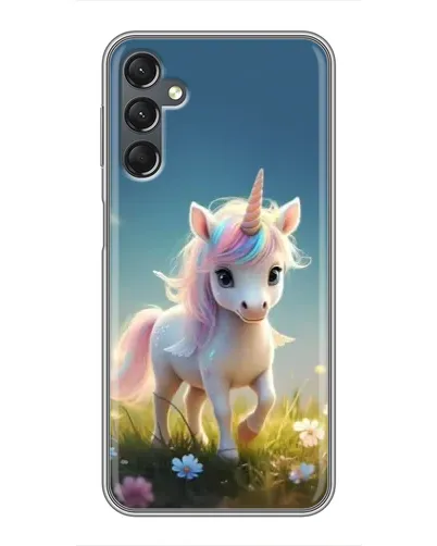 Чехол для Samsung Galaxy A25 (A256) с картинкой «Единорог на поляне»