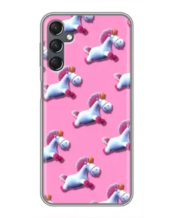 Чехол для Samsung Galaxy A25 (A256) с картинкой «Единороги на розовом»