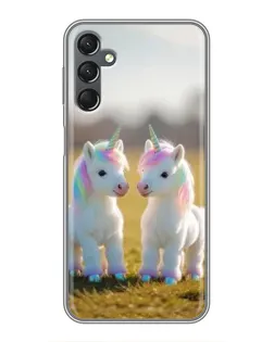 Чехол для Samsung Galaxy A25 (A256) с картинкой «Пара единорогов»