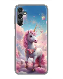 Чехол для Samsung Galaxy A25 (A256) с картинкой «Единорог среди облаков»