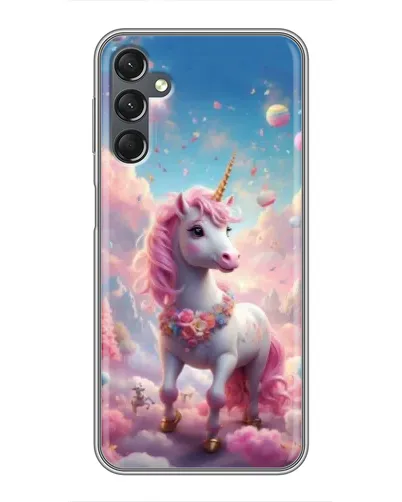 Чехол для Samsung Galaxy A25 (A256) с картинкой «Единорог среди облаков»