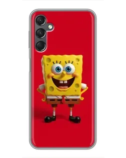 Чехол для Samsung Galaxy A25 (A256) с картинкой «Спанч Боб на красном»