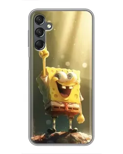 Чехол для Samsung Galaxy A25 (A256) с картинкой «Сияющий Спанч Боб»