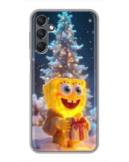 Чехол для Samsung Galaxy A25 (A256) с картинкой «Рождественский Спанч Боб»