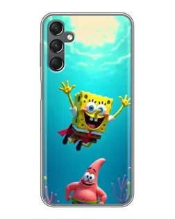 Чехол для Samsung Galaxy A25 (A256) с картинкой «Спанч Боб под водой»