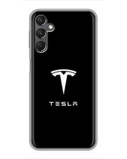 Чехол для Samsung Galaxy A25 (A256) с картинкой «Tesla White Logo»
