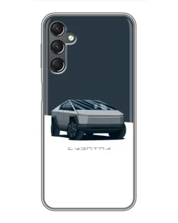 Чехол для Samsung Galaxy A25 (A256) с картинкой «Серебристый Cybertruck Tesla»