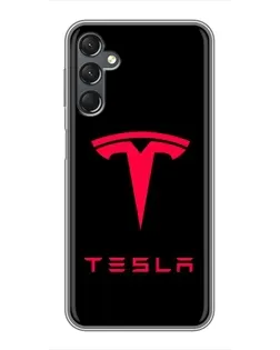 Чехол для Samsung Galaxy A25 (A256) с картинкой «Tesla Red Logo»