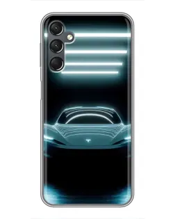 Чехол для Samsung Galaxy A25 (A256) с картинкой «Tesla в неоне»