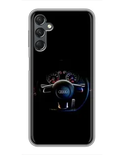 Чехол для Samsung Galaxy A25 (A256) с картинкой «Салон Audi — руль»