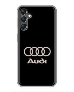 Чехол для Samsung Galaxy A25 (A256) с картинкой «Audi — золотой логотип»