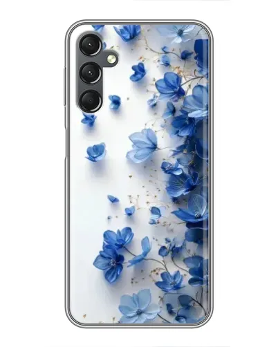 Чехол для Samsung Galaxy A25 (A256) с картинкой «Голубой цветочный каскад»