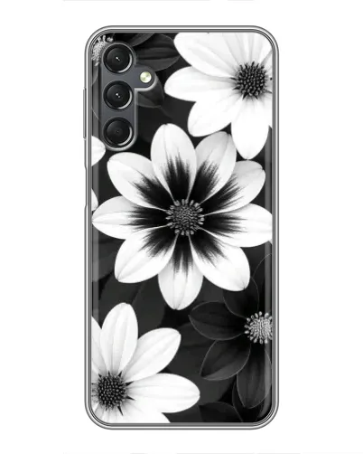 Чехол для Samsung Galaxy A25 (A256) с картинкой «Монохромные астры»