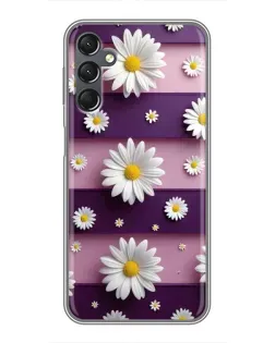 Чехол для Samsung Galaxy A25 (A256) с картинкой «Ромашки на фиолетовом»