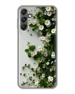 Чехол для Samsung Galaxy A25 (A256) с картинкой «Ветка мелких белых цветов»