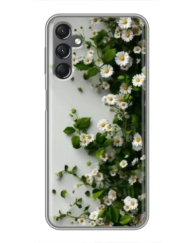Чехол для Samsung Galaxy A25 (A256) с картинкой «Ветка мелких белых цветов»