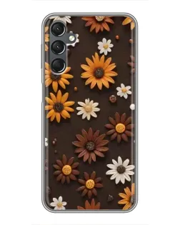 Чехол для Samsung Galaxy A25 (A256) с картинкой «Узор из маленьких подсолнухов»
