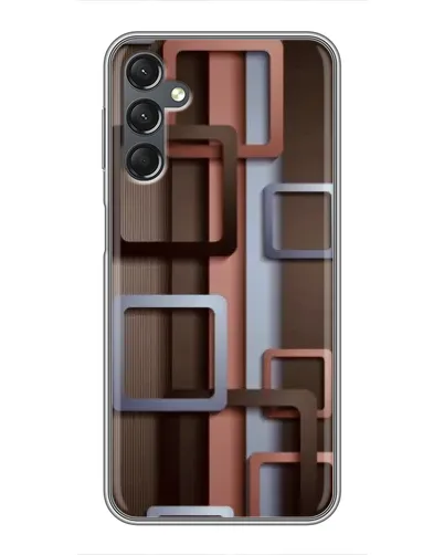 Чехол для Samsung Galaxy A25 (A256) с картинкой «Коричневые объемные квадраты»