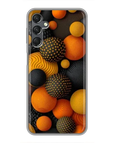 Чехол для Samsung Galaxy A25 (A256) с картинкой «Объемные оранжевые сферы»