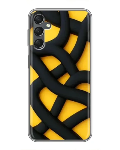 Чехол для Samsung Galaxy A25 (A256) с картинкой «Черное желтое переплетение»