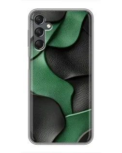 Чехол для Samsung Galaxy A25 (A256) с картинкой «Зеленые кожаные волны»