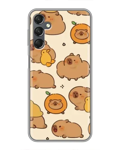 Чехол для Samsung Galaxy A25 (A256) с картинкой «Капибары с апельсинами»