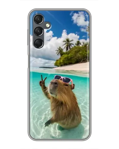 Чехол для Samsung Galaxy A25 (A256) с картинкой «Капибара на море»
